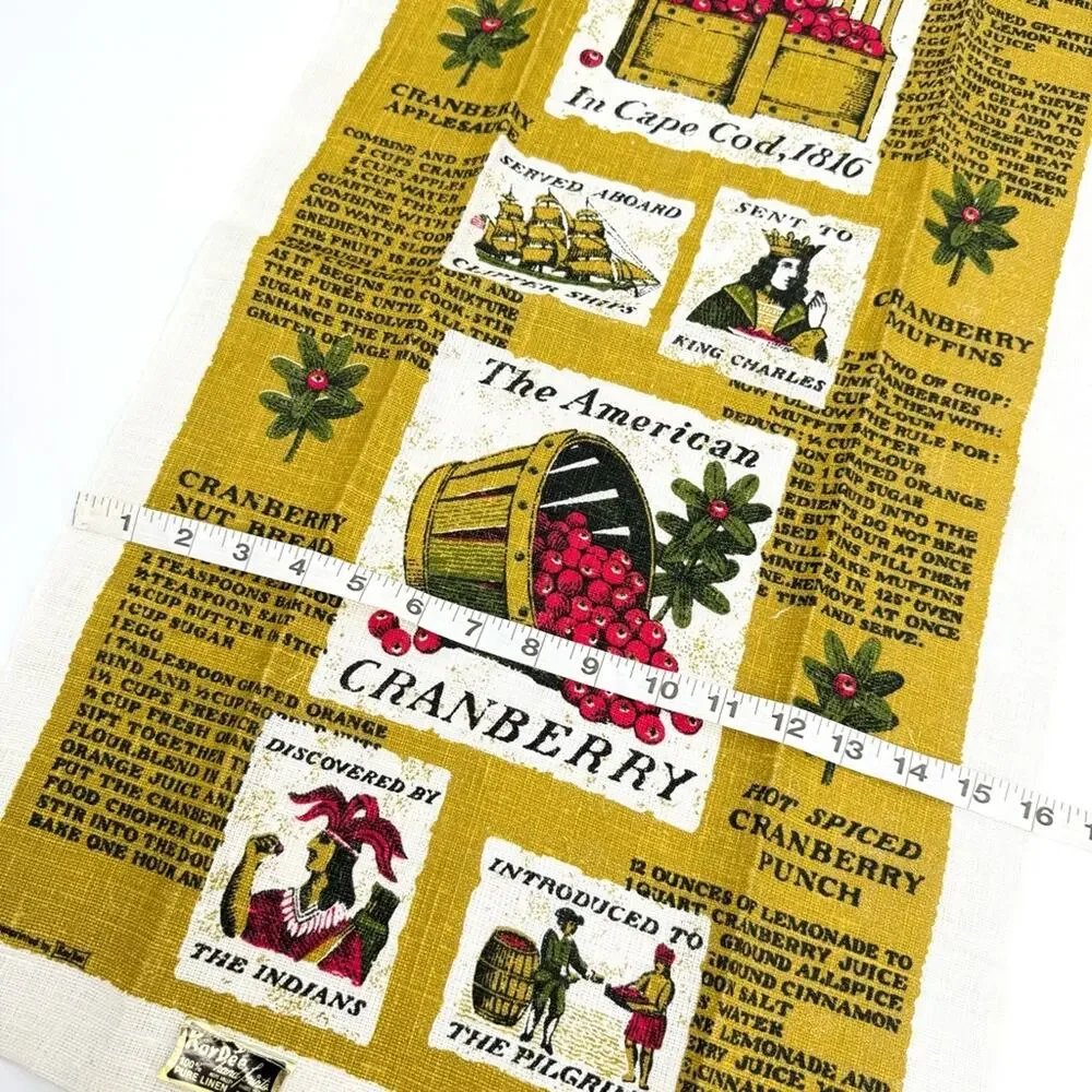 New Kay Dee Vintage 100% Linen The American Cranberry Kitchen‎ Towel